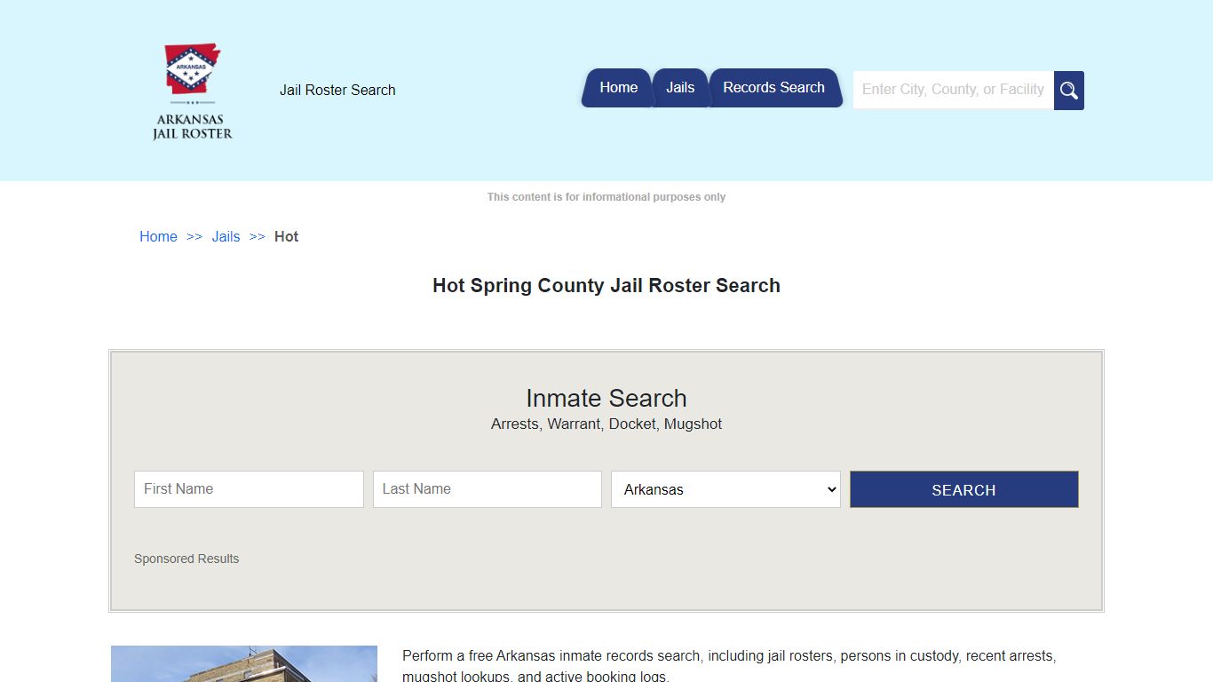 Hot Spring County Jail Roster Search